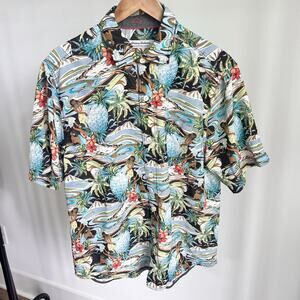 Tommy Bahama Camp Shirt Coconut Point Tropical Surf Button Down Sz Medium‎